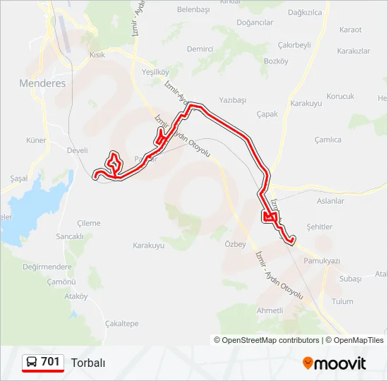 701 Bus Line Map
