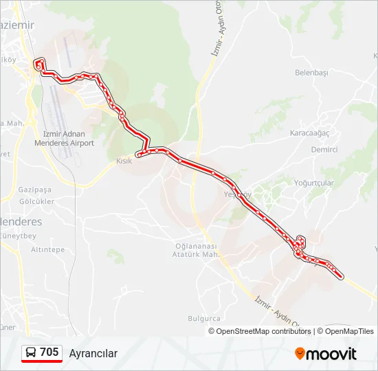 705 Bus Line Map