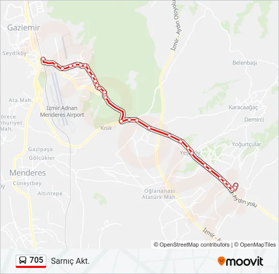 705 Bus Line Map
