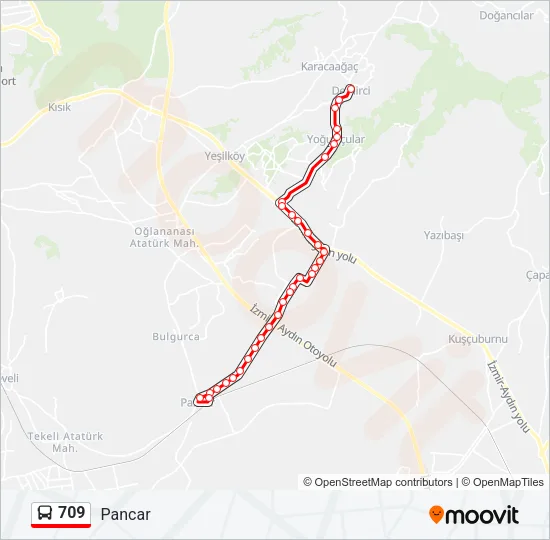 709 Bus Line Map