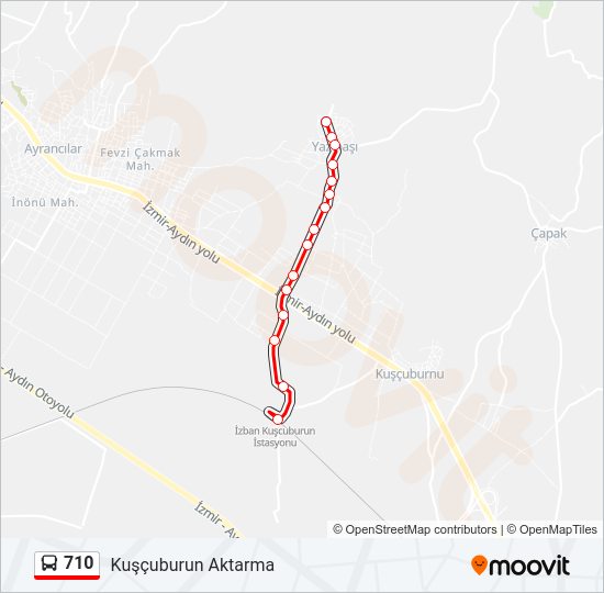 710 otobüs Hattı Haritası