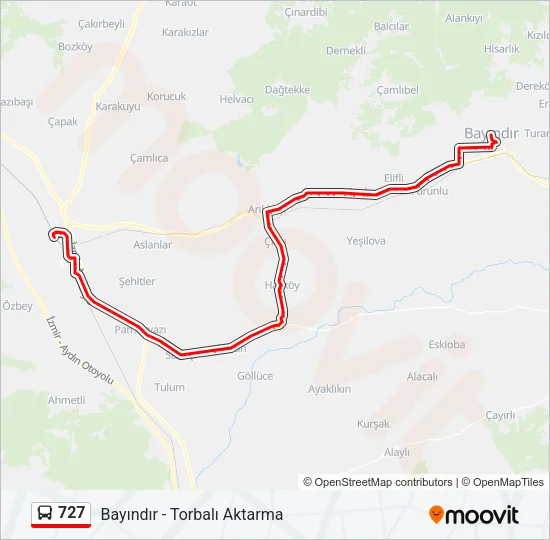 727 Bus Line Map