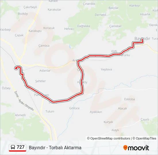 727 Bus Line Map
