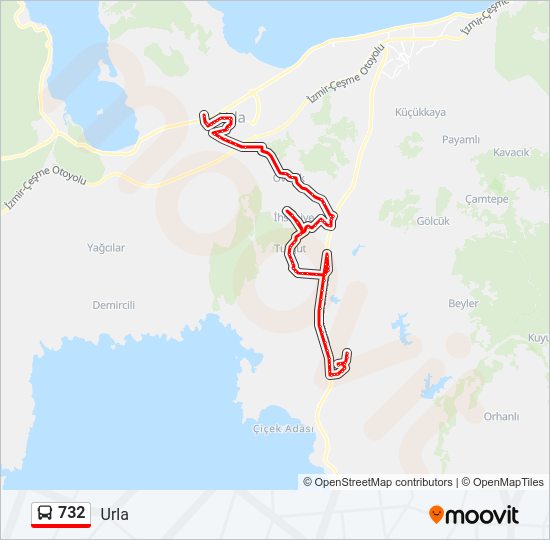 732 bus Line Map