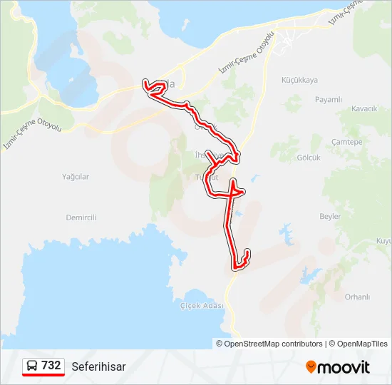 732 Bus Line Map