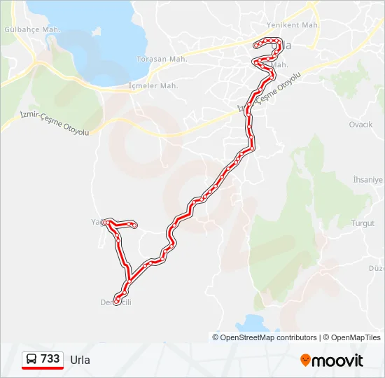 733 Bus Line Map
