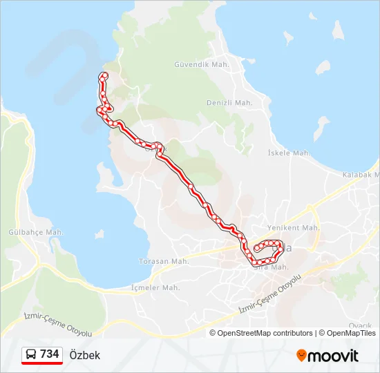 734 Bus Line Map