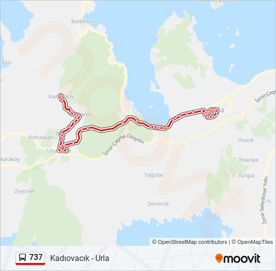 737 bus Line Map