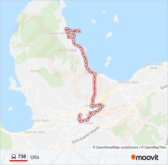 738 bus Line Map