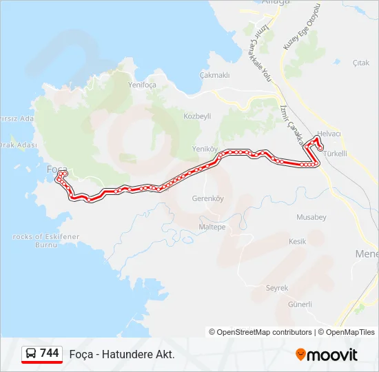 744 Bus Line Map