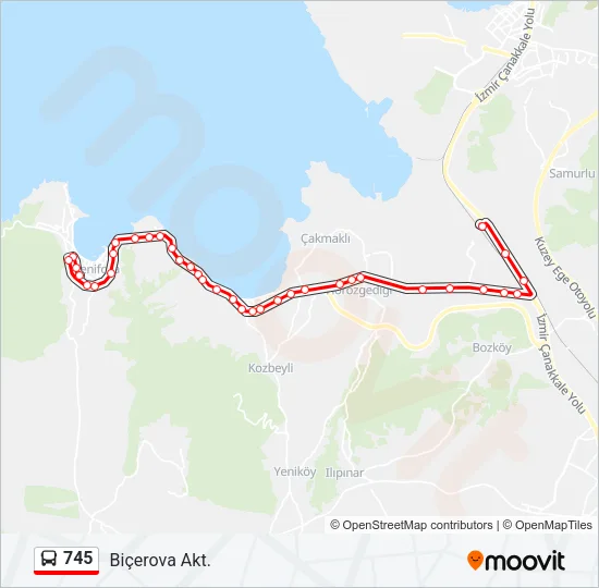745 Bus Line Map