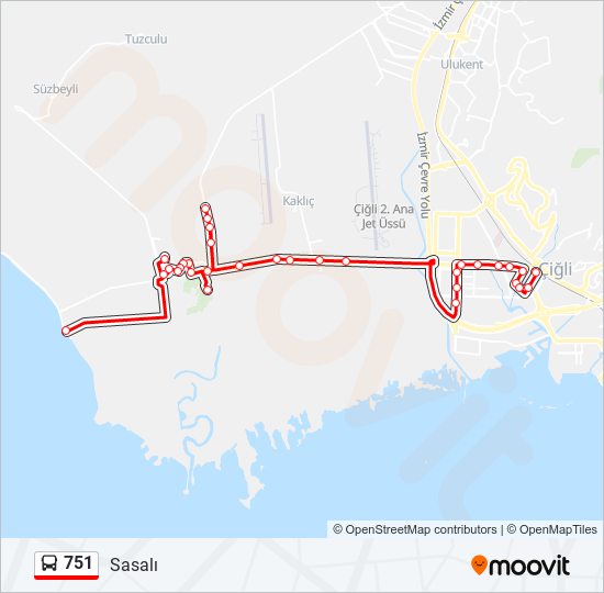 751 bus Line Map