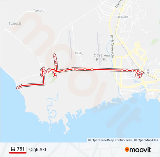 751 Bus Line Map