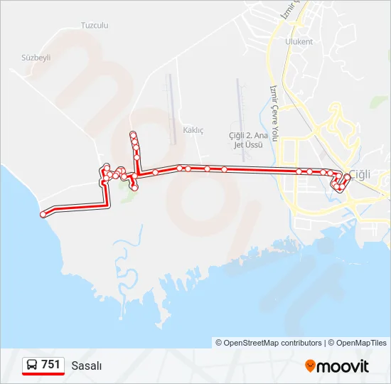 751 Bus Line Map