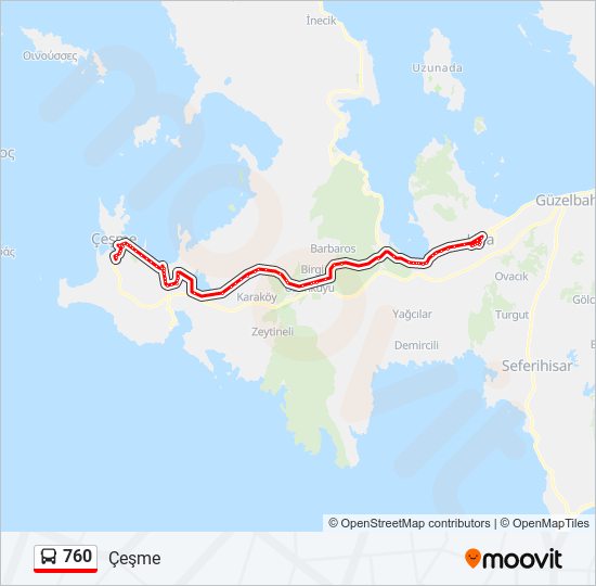 760 bus Line Map