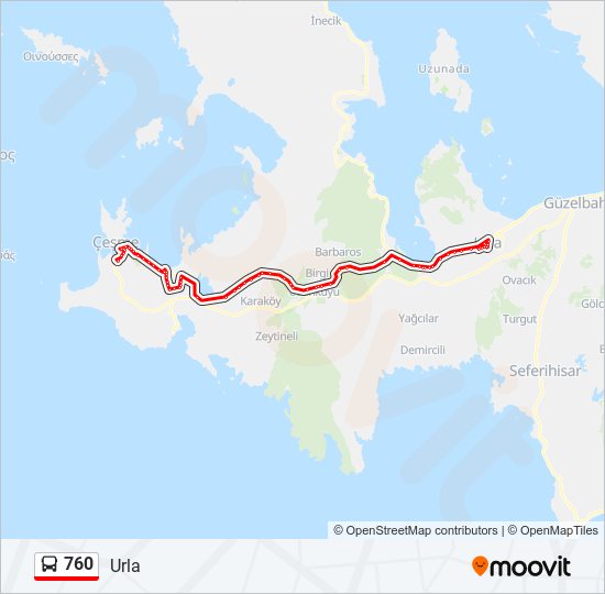 760 bus Line Map