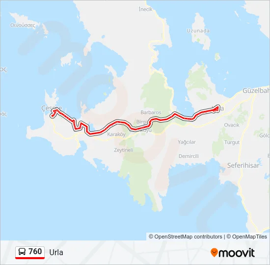 760 Bus Line Map