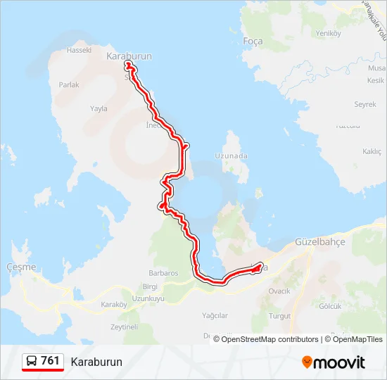 761 Bus Line Map