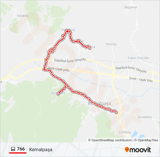 766 Bus Line Map