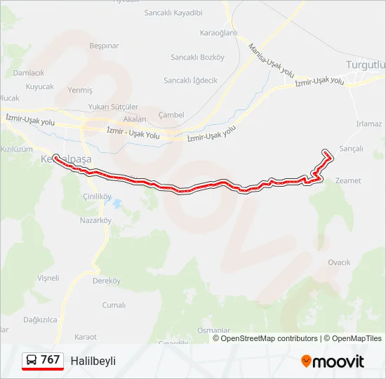767 Bus Line Map