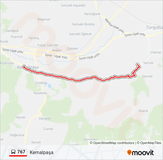 767 Bus Line Map
