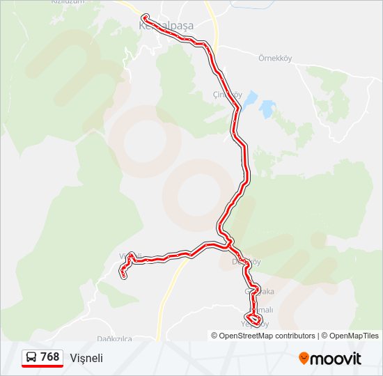 768 otobüs Hattı Haritası
