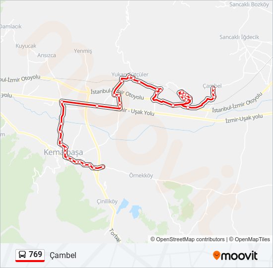 769 otobüs Hattı Haritası