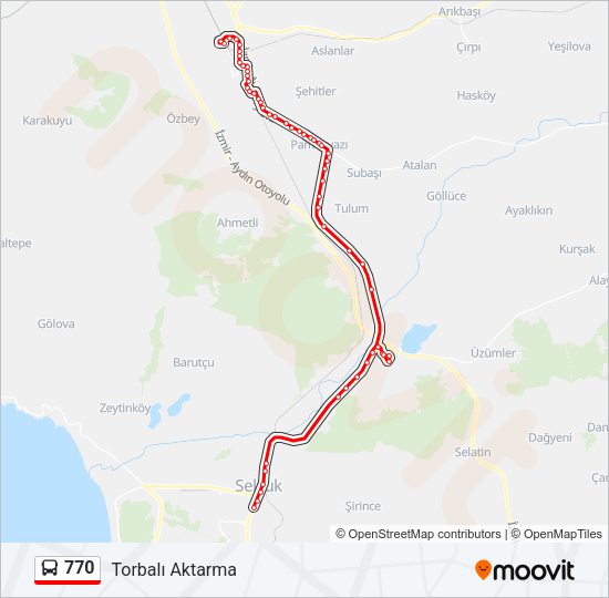 770 otobüs Hattı Haritası
