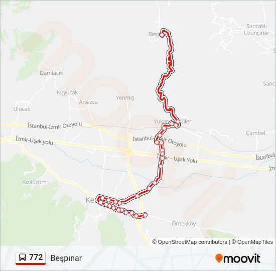772 Bus Line Map