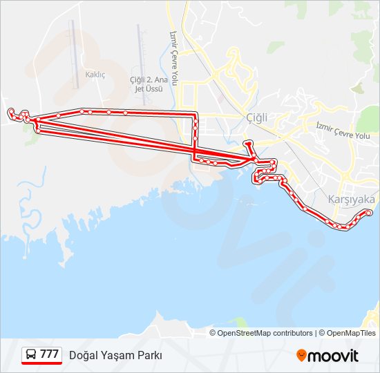 777 bus Line Map