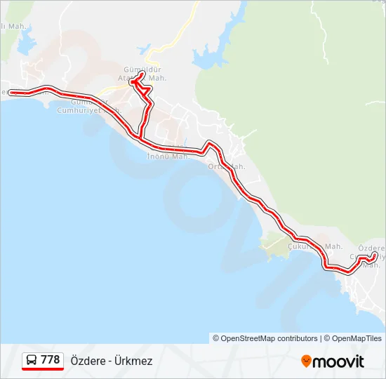 778 Bus Line Map