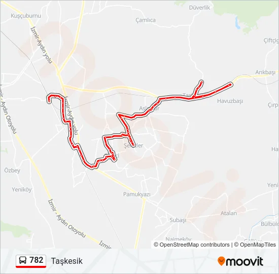 782 otobüs Hattı Haritası