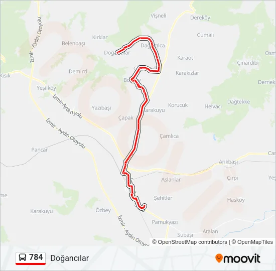 784 Bus Line Map