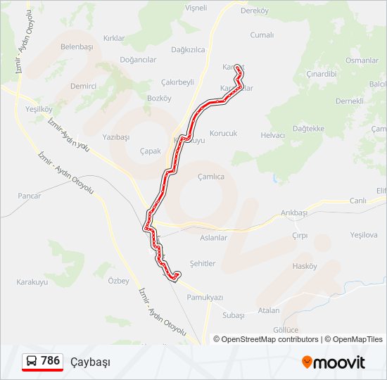 786 otobüs Hattı Haritası