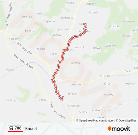 786 Bus Line Map