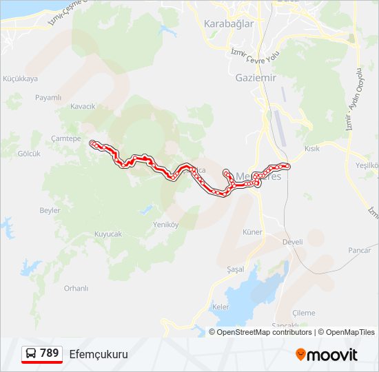 789 otobüs Hattı Haritası