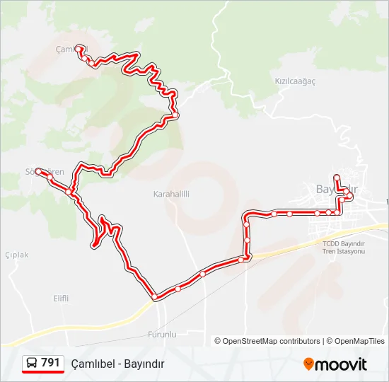 791 Bus Line Map