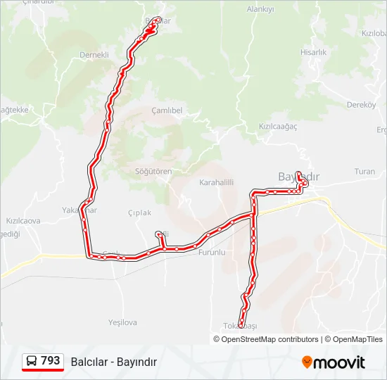 793 Bus Line Map