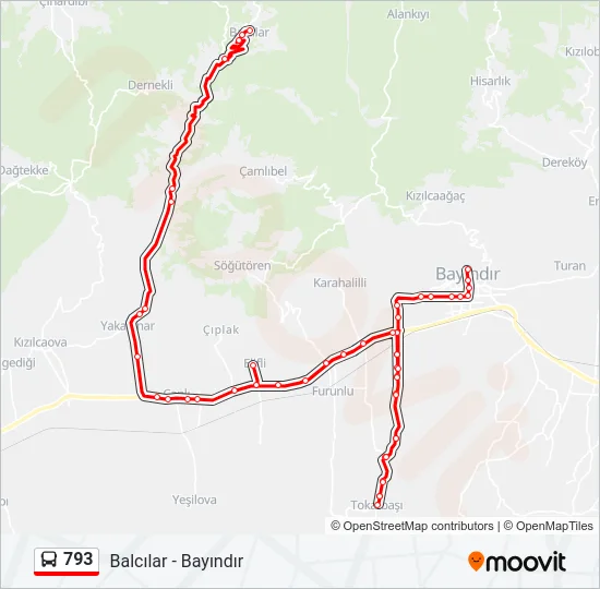 793 Bus Line Map