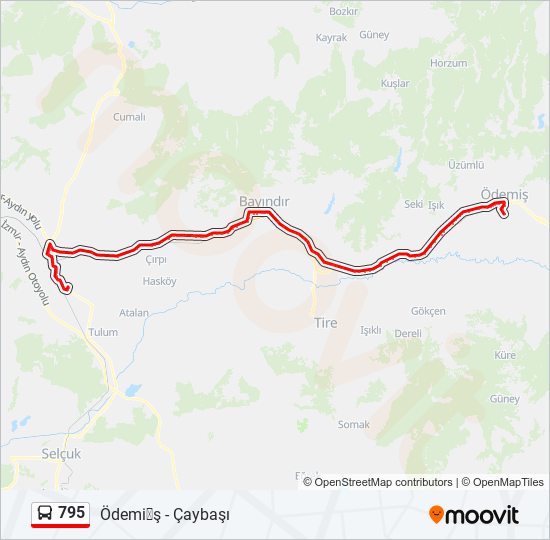 795 otobüs Hattı Haritası