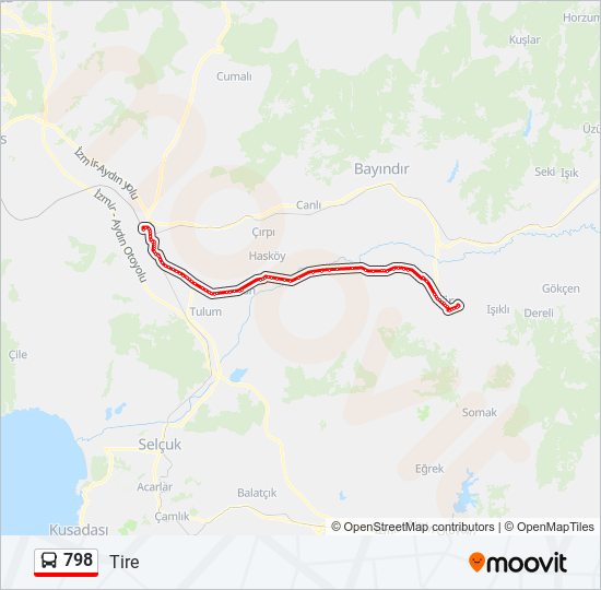 798 bus Line Map