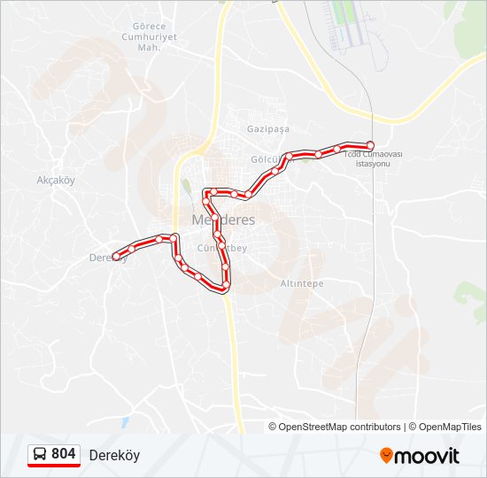 804 otobüs Hattı Haritası