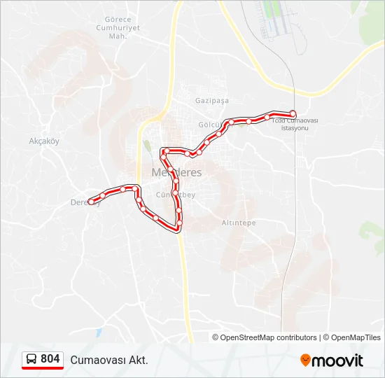804 Bus Line Map
