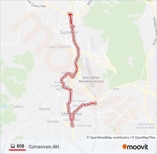 808 bus Line Map