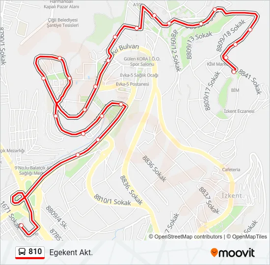810 Bus Line Map