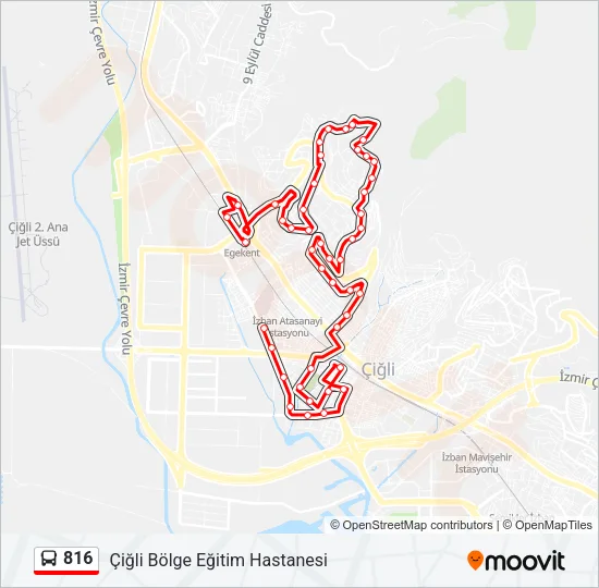 816 Bus Line Map