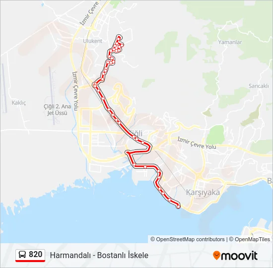 820 Bus Line Map