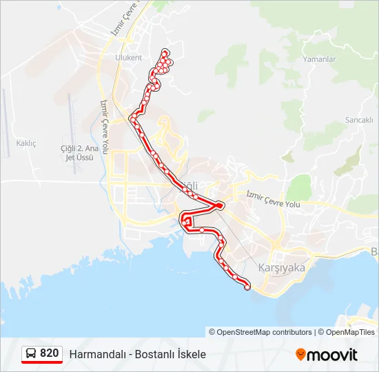 820 Bus Line Map