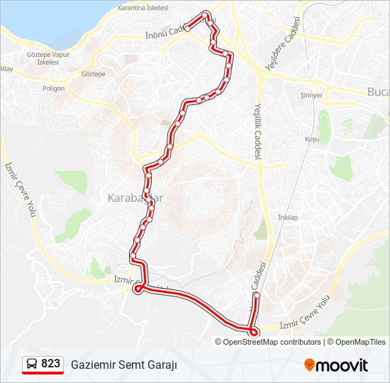 823 bus Line Map