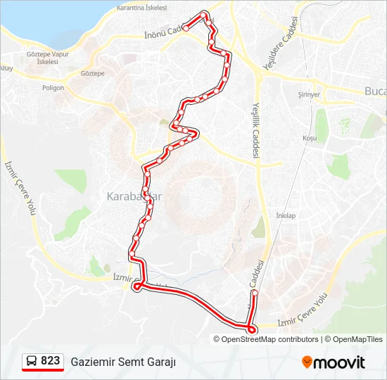 823 Bus Line Map